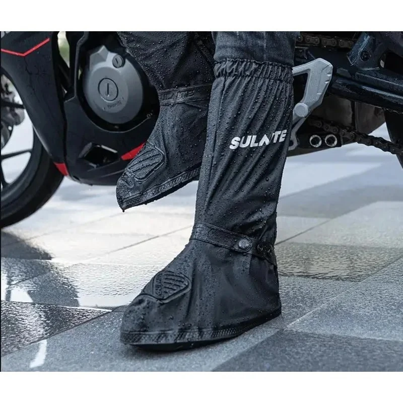 

SULAITE Waterproof Motorcycle Shoe Covers Reflective Non Slip Thick Wear Resistant Rain Protective Foot Gear for Outdoor Riding