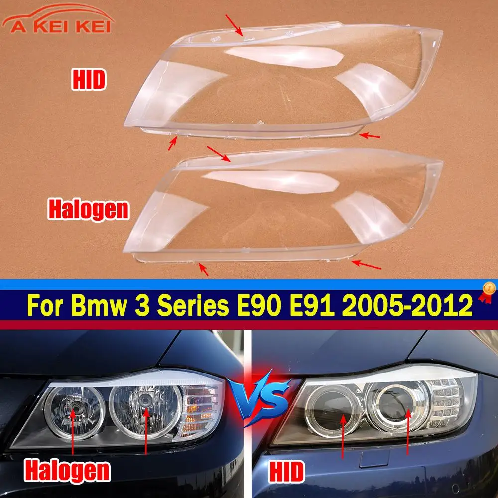 Fit For BMW 3 Series E90 E91 2005-2012 Car Headlight Lens Headlight Cover Transparent Lampshade Headlamp Shell Transparent Mask