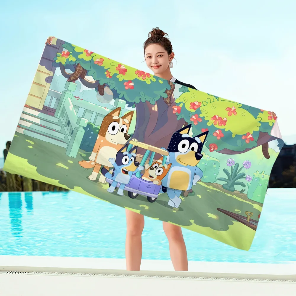 Bluey Beach Towels Cartoon Anime Bingo Bluey Family Throw Home Sofa Lunch Break Blankets Children Student Blankets Nap Gifts