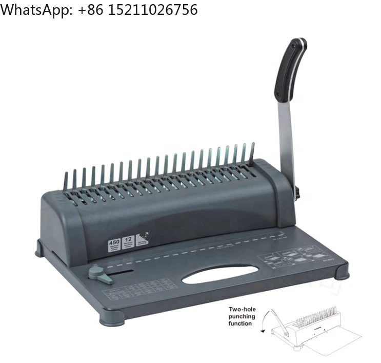 manual A3 A4 size plastic spiral comb binding machine