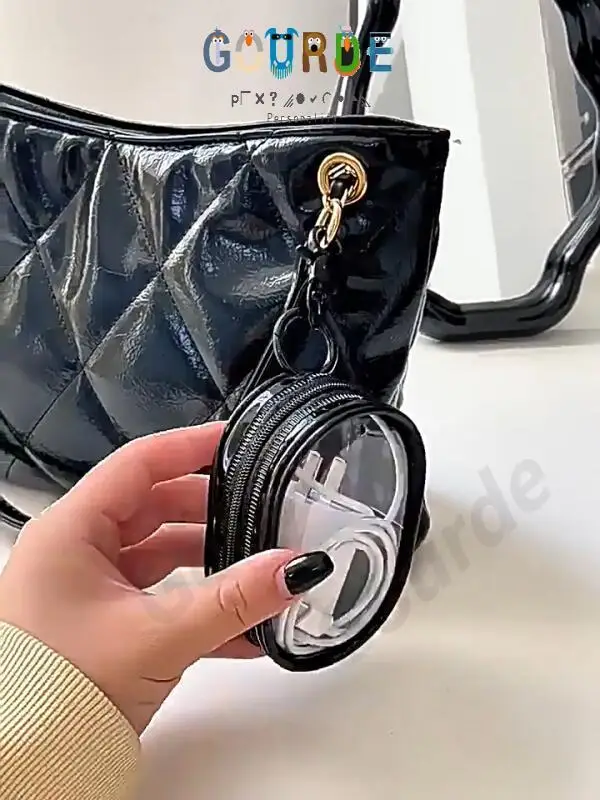 Gourde صندوق تخزين بسيط وشفاف متعدد الوظائف للسفر في الهواء الطلق حقيبة تخزين كابل USB تخزين دائري