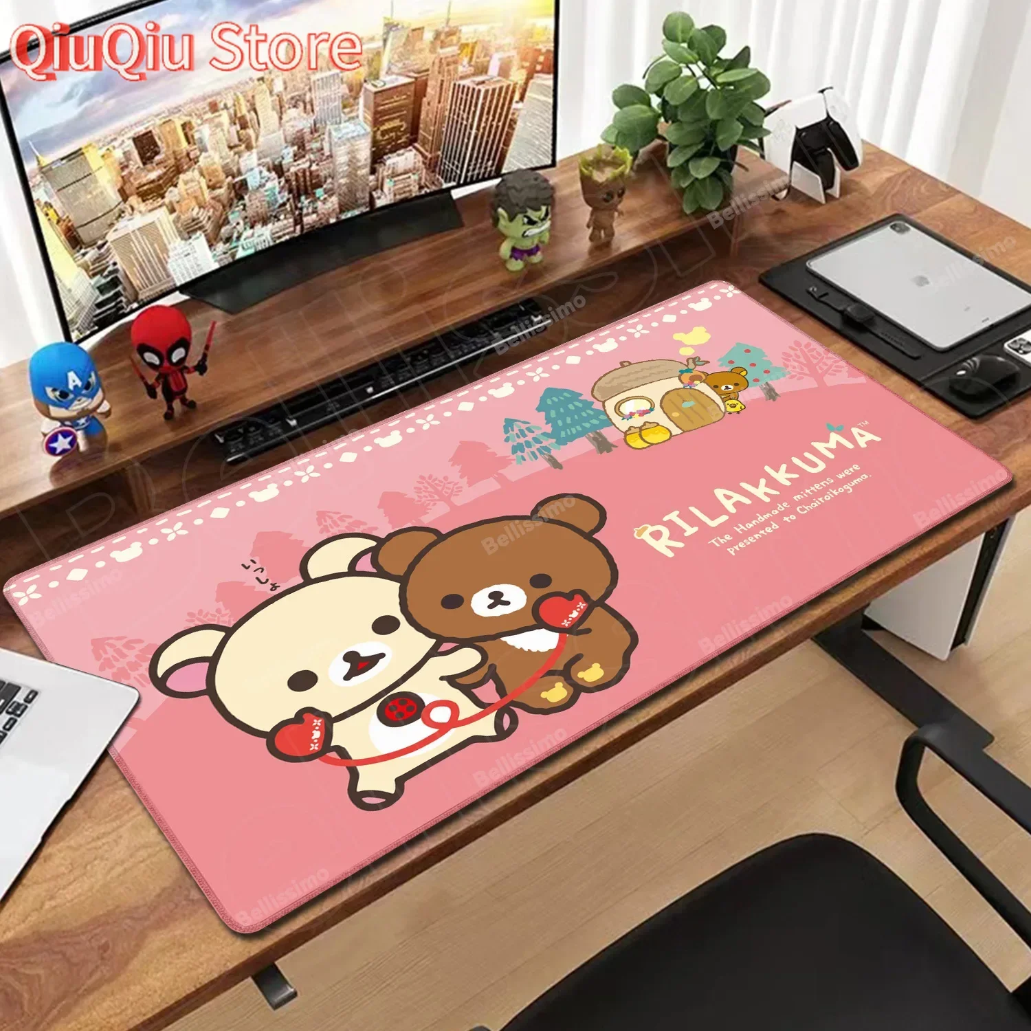 

XXL Cartoon Mouse Pad Korilakkuma Rilakkuma Anime Kawaii Keyboard Rug Laptop Cute Gaming RUbber Mousepad Computer HD Desk Mat