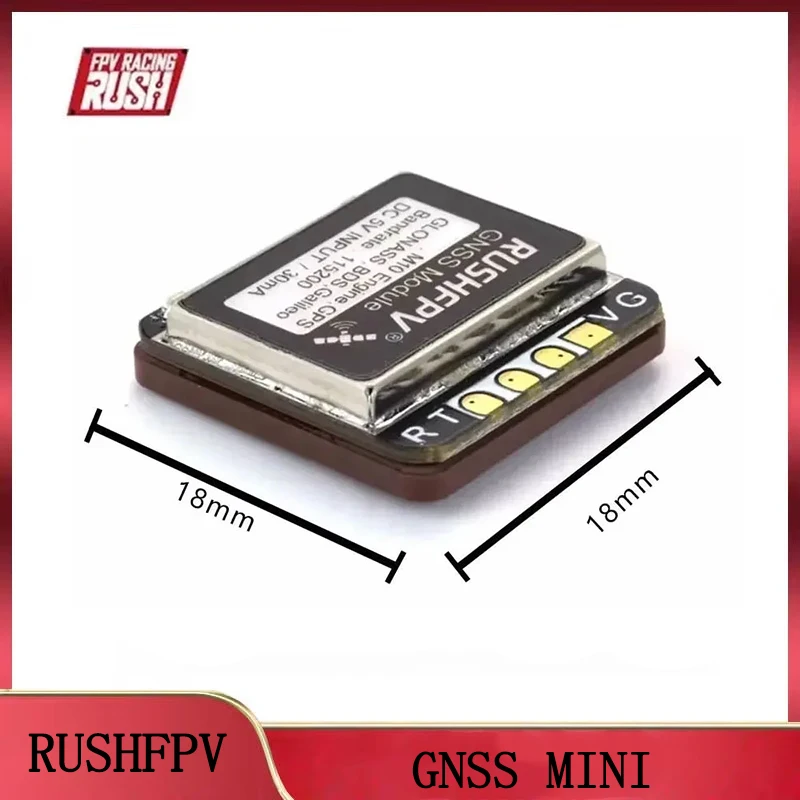 

RUSHFPV GNSS MINI M10 UBX NMEA Dual Protocol GPS Module Built-in Ceramic Antenna for RC Airplane FPV Long Range