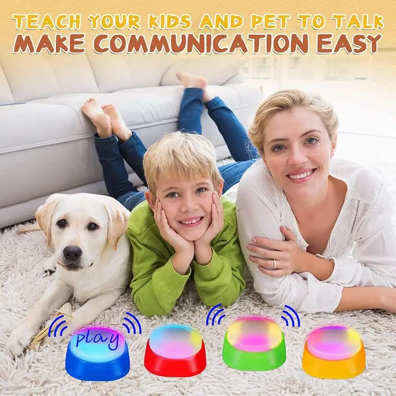 Dog Communication Buttons Voice Recording Button Pet Toys Or Communication Of Pet Hunger For Words Talking Pet StarterSet