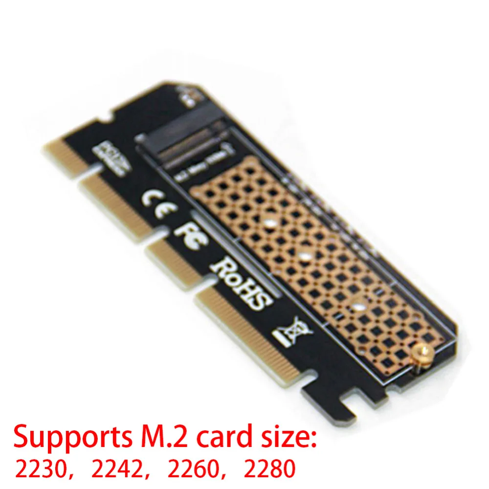 M.2 SSD PCIE Adapter aluminiowa etui ze stopu LED karta rozszerzeń komputer interfejs adaptera M.2 NVMe SSD NGFF do PCIE 3.0 X16 Riser