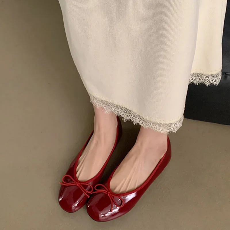 Soft Female Slip On Footwear Shallow Ladies Flats With Shoes Butterfly-Knot Fashion Round Toe Women Flats Boat Shoes Slides