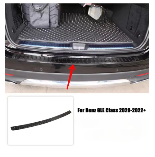 

For Mercedes Benz GLE GLS Class W167 X167 2020 2021 Rear Bumper Protector Sill Trunk Tread Plate cover Trim Car Accessories