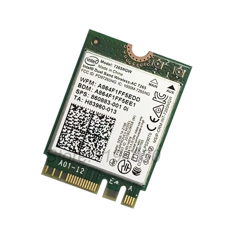 Dual Band Wireless-AC 7265 7256NGW 802.11AC 867Mbps Wi-Fi + Bluetooth 4.0 NGFF M.2 WLAN WIFI Card intel 7265