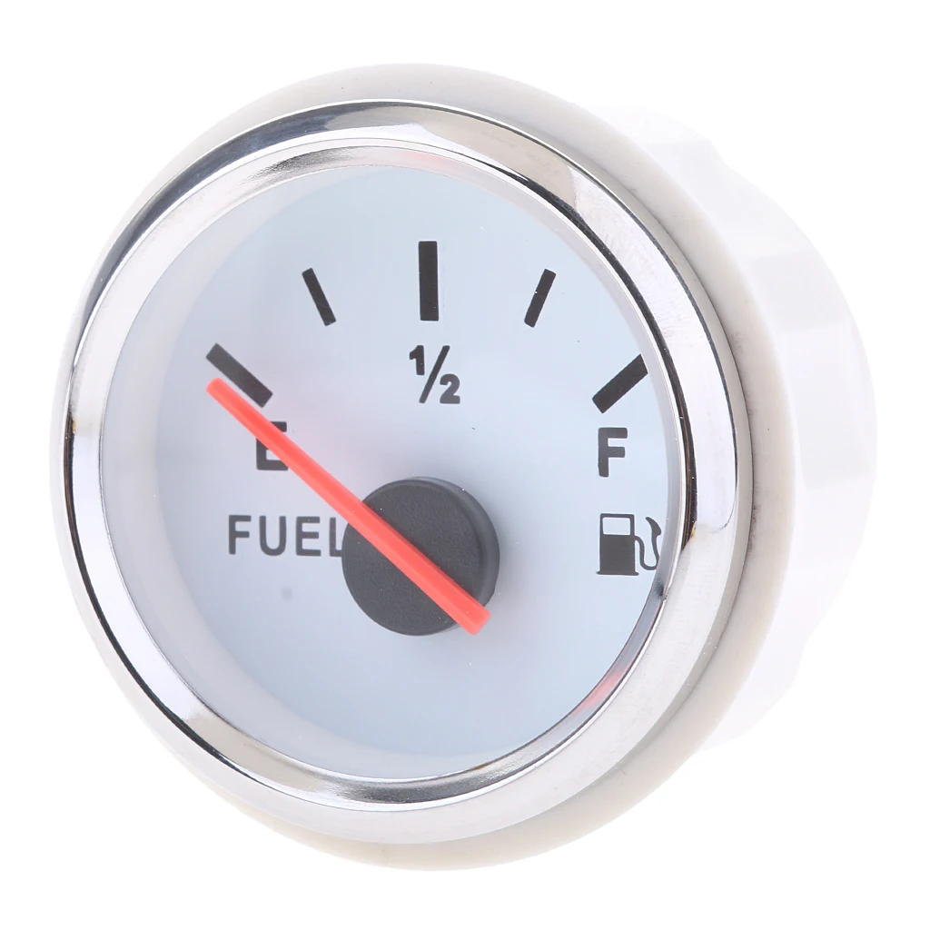 Stainless Steel LED Boat Fuel Indicator Gauge 52mm Waterproof Electrical Meter for Marine Applications - view 2