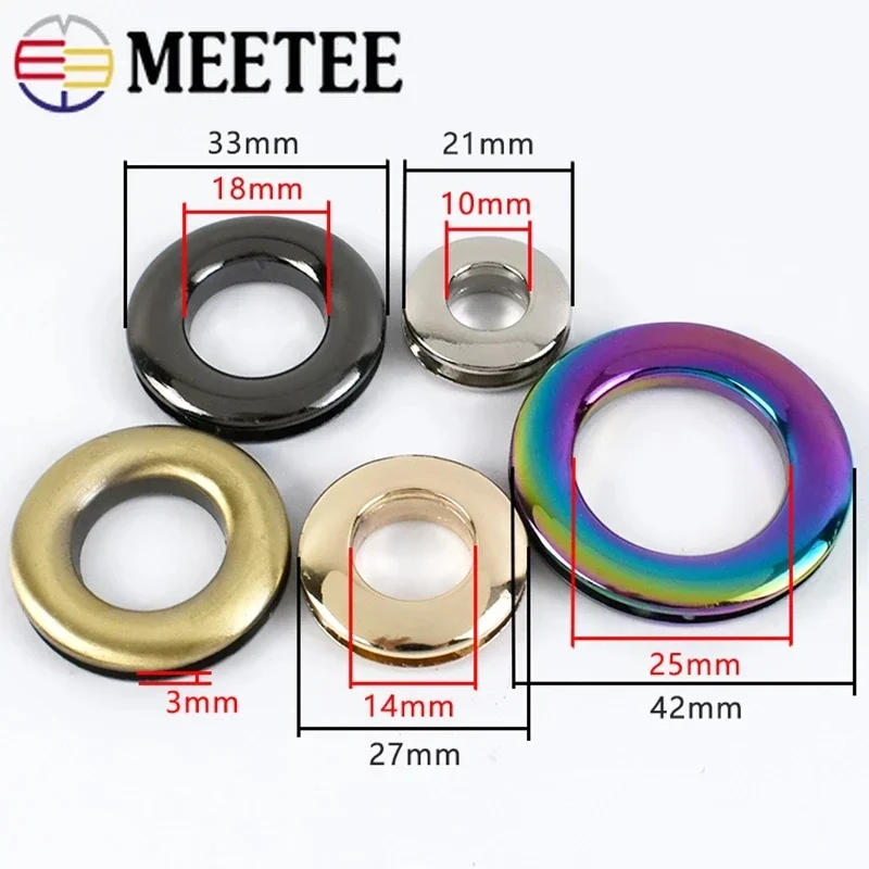 4/10Pcs Meetee 10-25mm Metal O Rings Eyelet Buckles Screw Belt Buckle Bag Strap Hardware for Leather Crafts Accessories