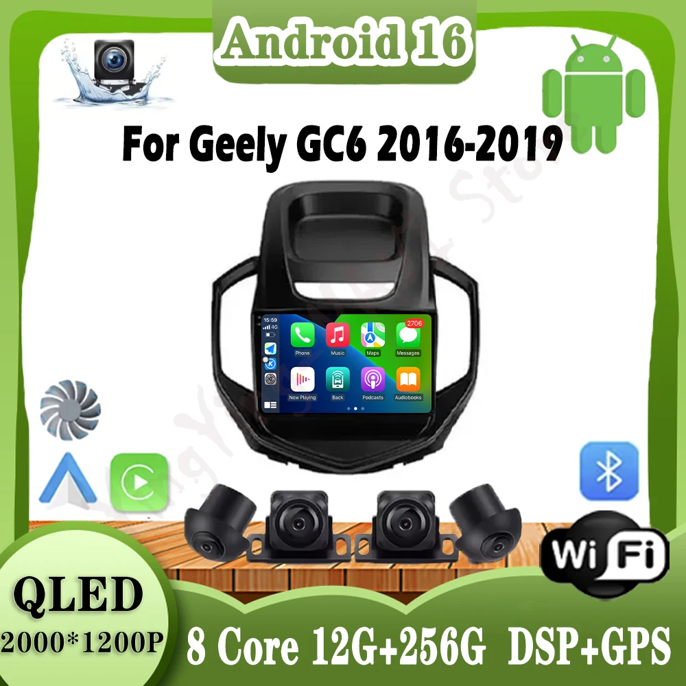 

9 lnch Android 16 For Geely GC6 2016 2017 2018 2019 Touch Screen Car Radio Multimedia Video Player Navigation GPS Stereo Auto