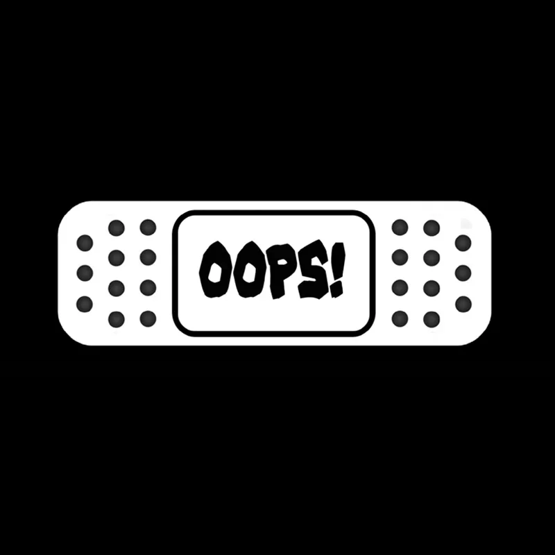 Fun OOPS! BAND AID JDM Decal Car Sticker Black/Silver Vinyl 15CM*5CM