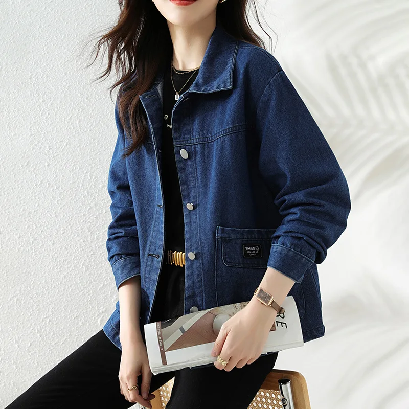 

Real Shot Casual Single-Breasted Women, New Spring And Autumn Simple Large Pocket Coat