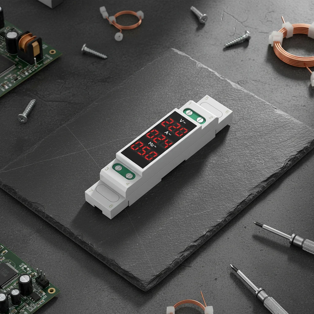 1pc Three Phase Digital Display Detector Plastic 3-in-1 Meter Modular Gauge Indicator LED Digital Display Detector Power Tools