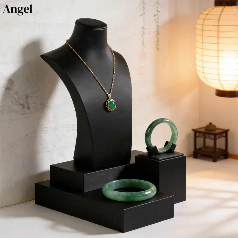 

Подставка для шеи манекена для ожерелья из нефрита и драгоценных камней, элегантная форма для шеи ювелирных изделий с регулируемой высотой для стойки магазина