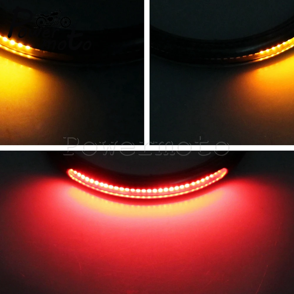 Universal Motorcycle Rear Seat Hoop Frame Loop With LED Light Tail Brake Lamp Turn Signal Light For Honda CB Harley Cafe Racer