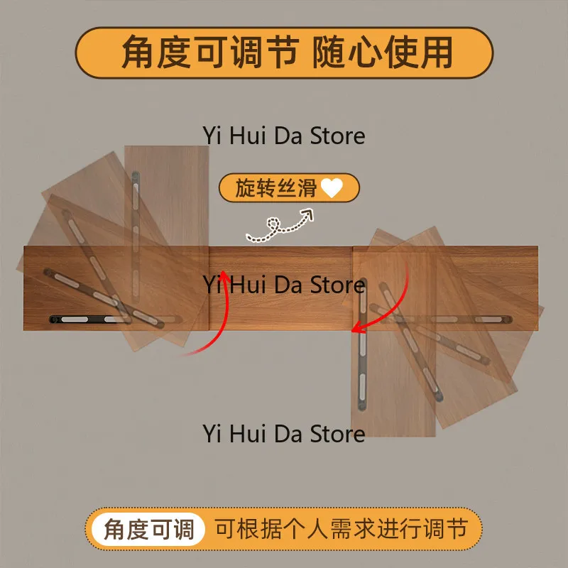 Retractable rotating computer heightening rack, dual-screen display corner desktop storage desk, home notebook bracket