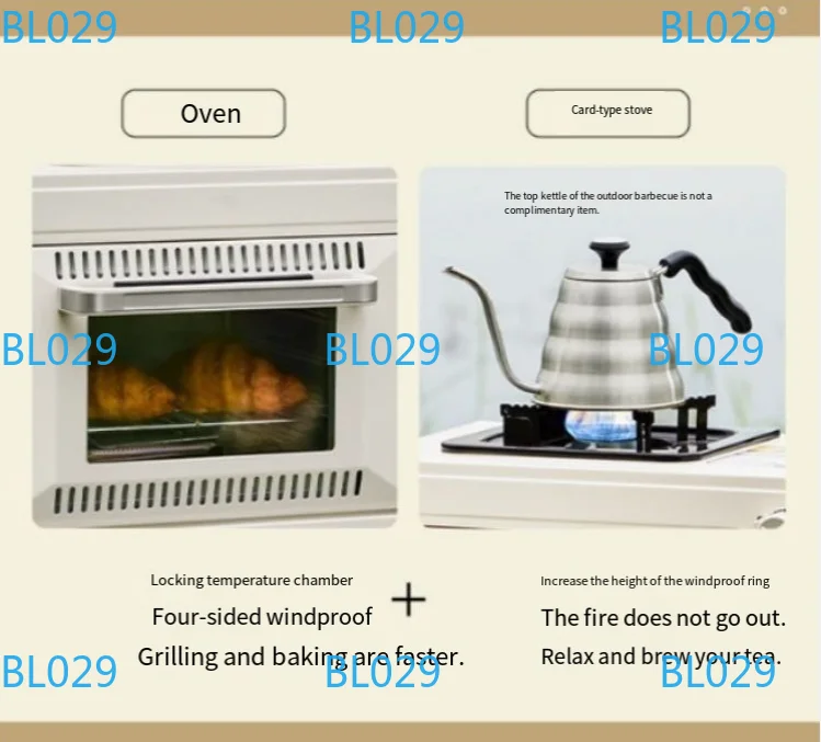 Portable small baking oven Household multi-functional outdoor gas baking pizza oven, camping gas dual-purpose box oven view 3