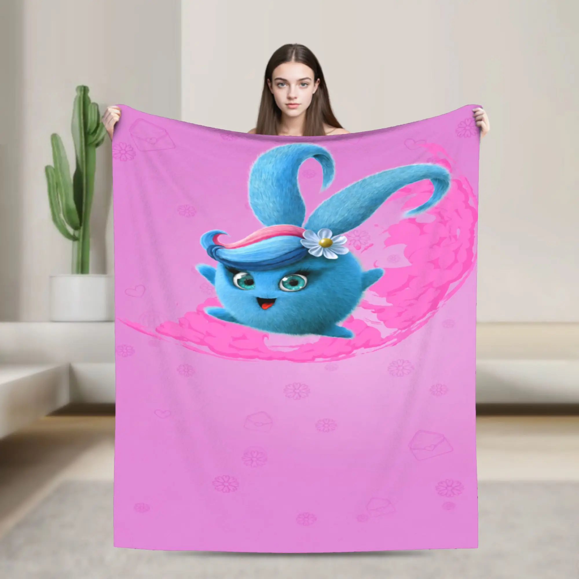 Sunnys Bunnies cartoon Blankets Flannel  Multifunction Lightweight Thin Throw Blanket for Bed Plush Thin Quilt