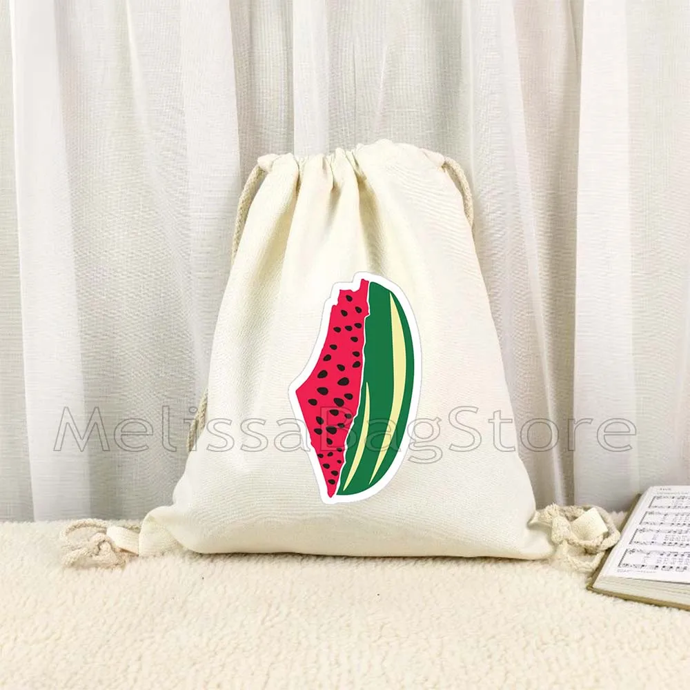 Cute This Is Not A Watermelon Art Colorful Arabic Calligraphy Cute Gifts Fashion Canvas Drawstring Bags Backpack Yoga Sackpack