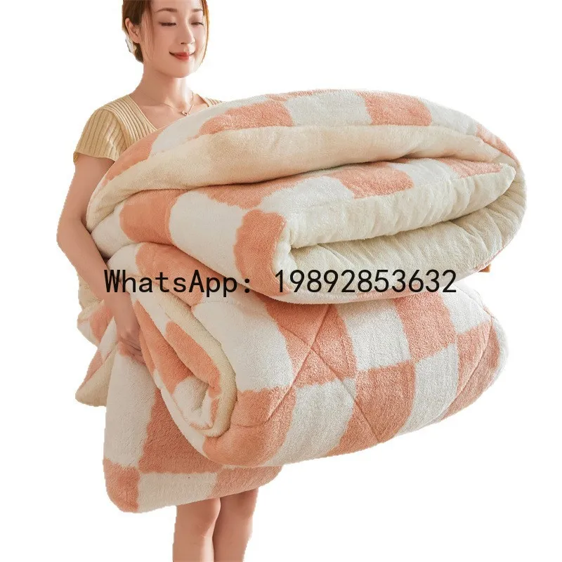 PYJ new arctic velvet double-sided velvet checkerboard quilt
