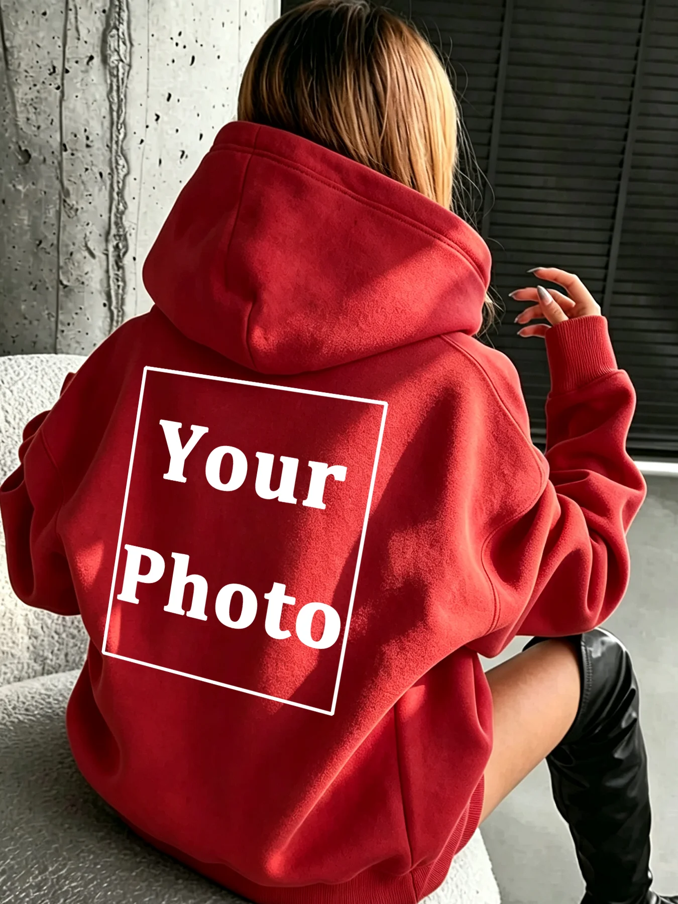 Personalized Customize Womens Autumn Winter Fleece Pullovers Casual Loose Y2K Hoody Street Sport Clothing All-Match Pocket Tops