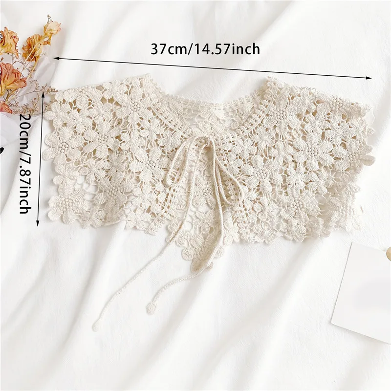 Women Lace Embroidered  Collar Removable Shawl Ladies Decor Clothes Accessory