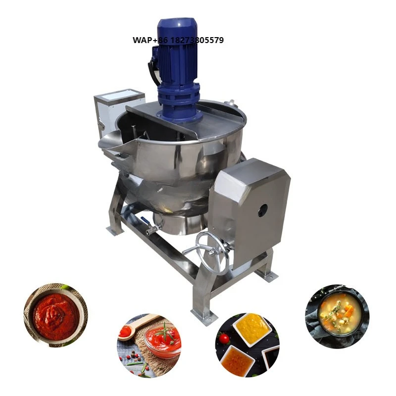 Industrial Caramel Sauce Gas Jam Cooking Pot Kettle Machine With Mixer Price