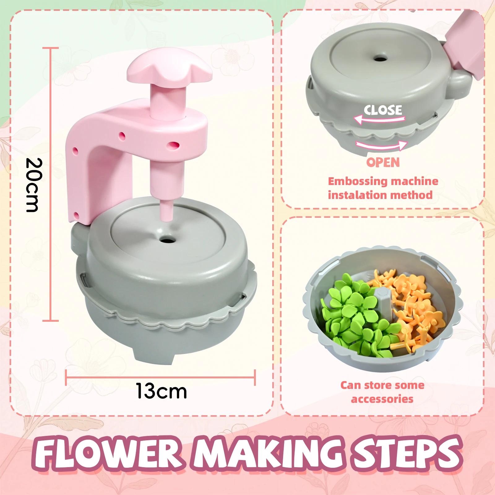 Diy kits de artesanato brinquedos crianças buquê artesanal que faz a máquina conjunto flor artificial brinquedo conjunto arranjo flor meninas presente educacional