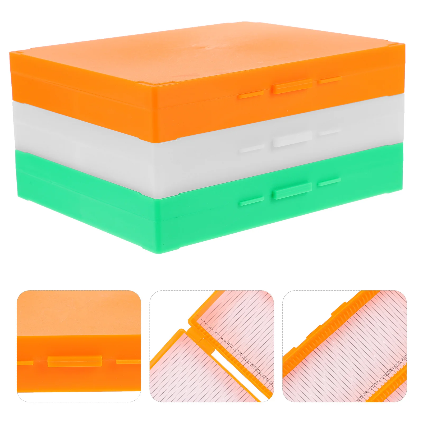 

3Pcs Glass Slide Storage Box Microscope Slide Tray for Lab Chemical Institute Classroom Large Capacity Secure Specimen Container