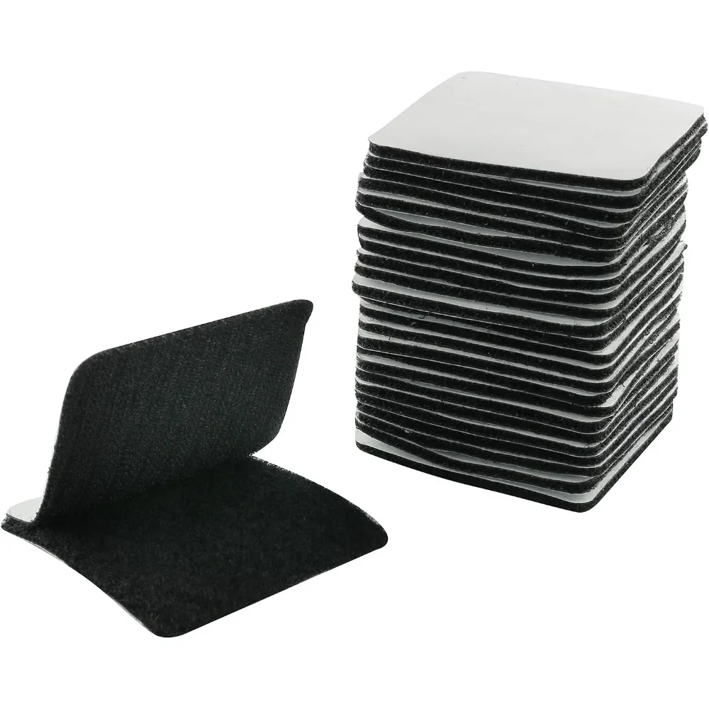 

25 Black Rectangular 60x60mm Sofa Cushion Fixing Stickers