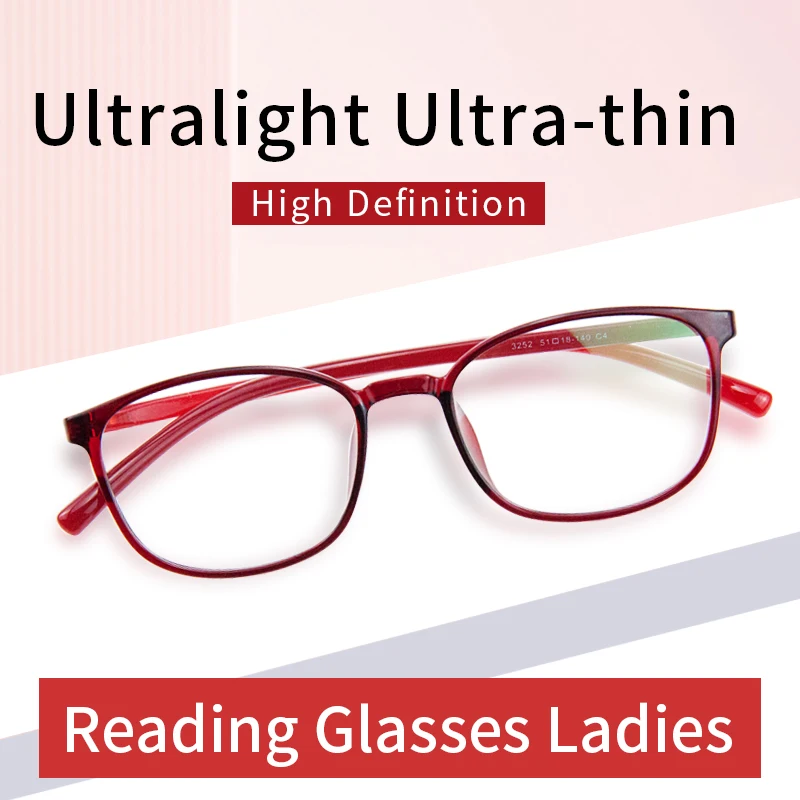 

Ultra-Thin Lightweight Blue Light Blocking Reading Glasses for Women, Ultralight Tr90 Frame,Magnifier Ladies On Strength