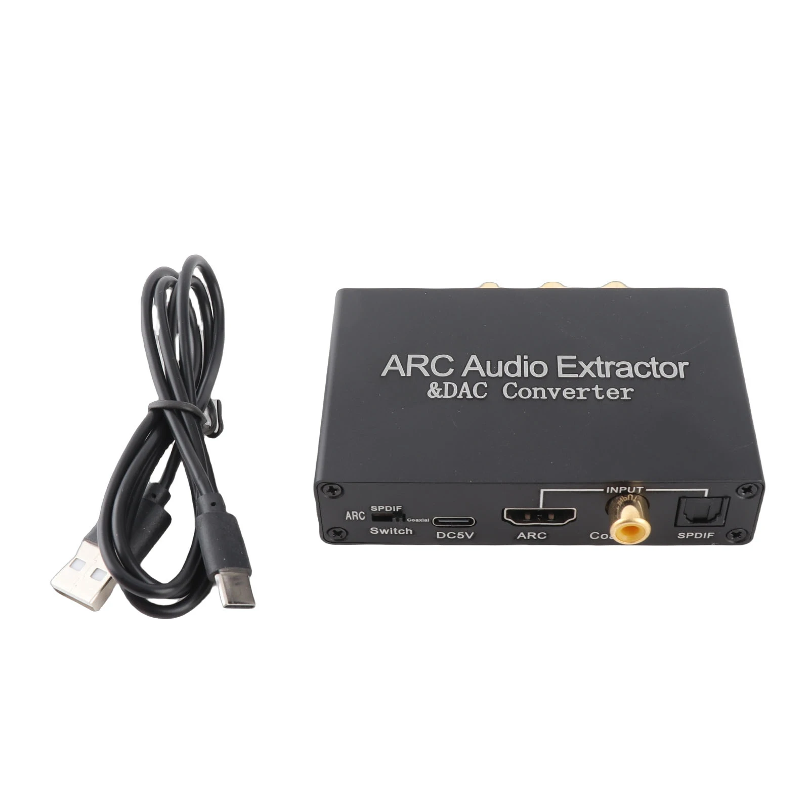 Аудиоконвертер HD Output ARC с экстракцией звука, 192 кГц, оптический SPDIF, порт для наушников 3,5 мм, цифро-аналоговый преобразователь звука для домашнего кинотеатра и ТВ