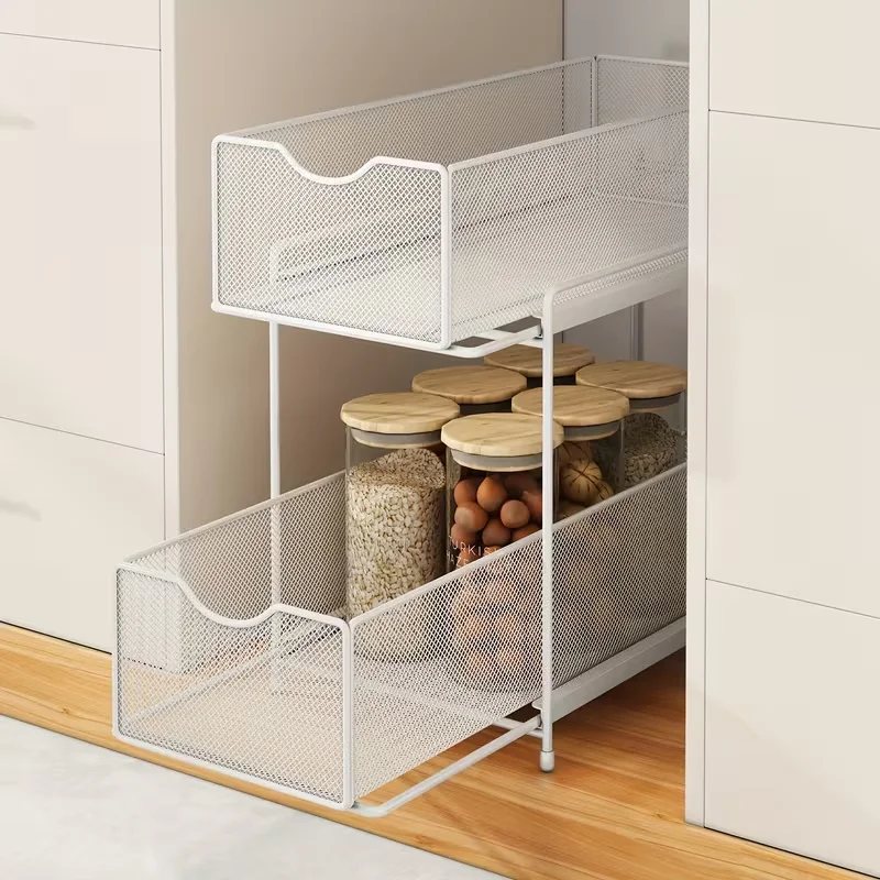 ultra-narrow-double-layer-retractable-storage-rack-for-kitchen-sink-cabinet-organizer-tiered-shelf-storage-basket-space-saving