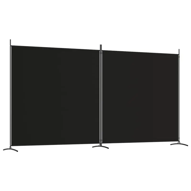 

2-Panel Room Divider Black 137"x70.9" Fabric