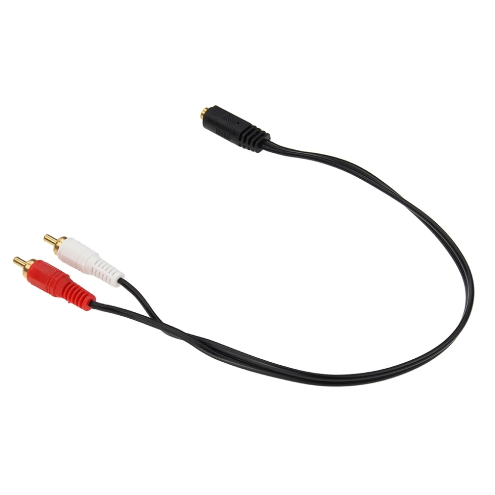 3.5mm Stereo Female to 2 RCA Male Socket Headphone Y Splitter Audio Cable Connector Cord for DVD Amplifiers Speaker