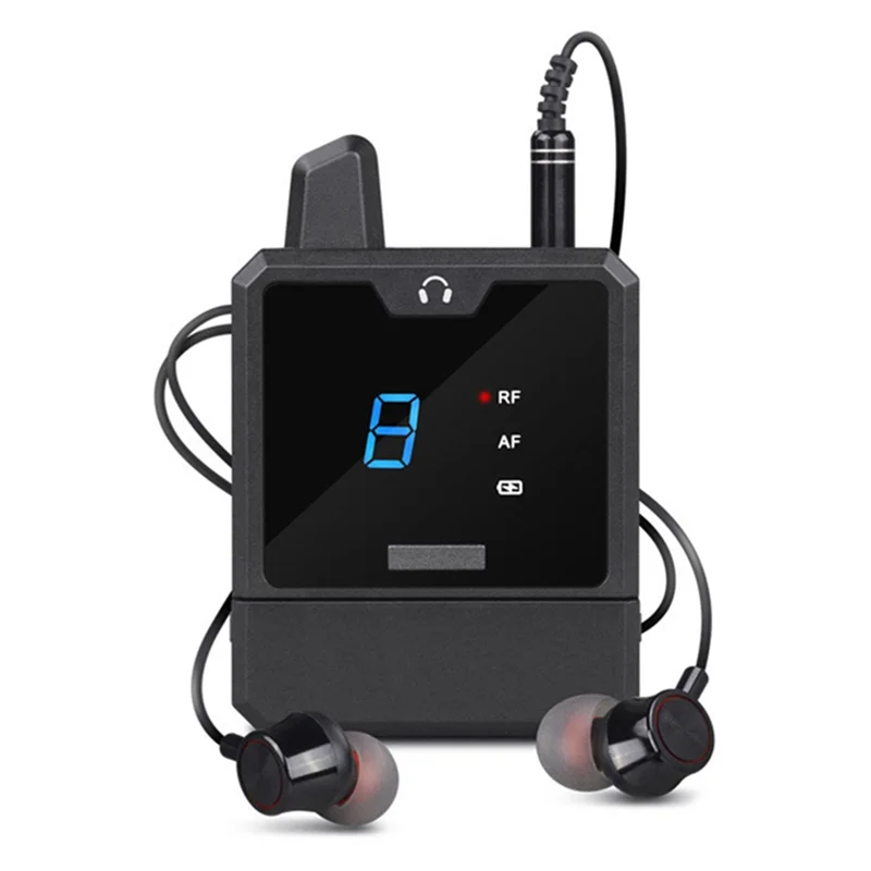 

-A25M UHF IEM Wireless In-Ear Monitor System Audio-Mini UHF Rechargeable For Music Audio Monitoring Live Broadcast