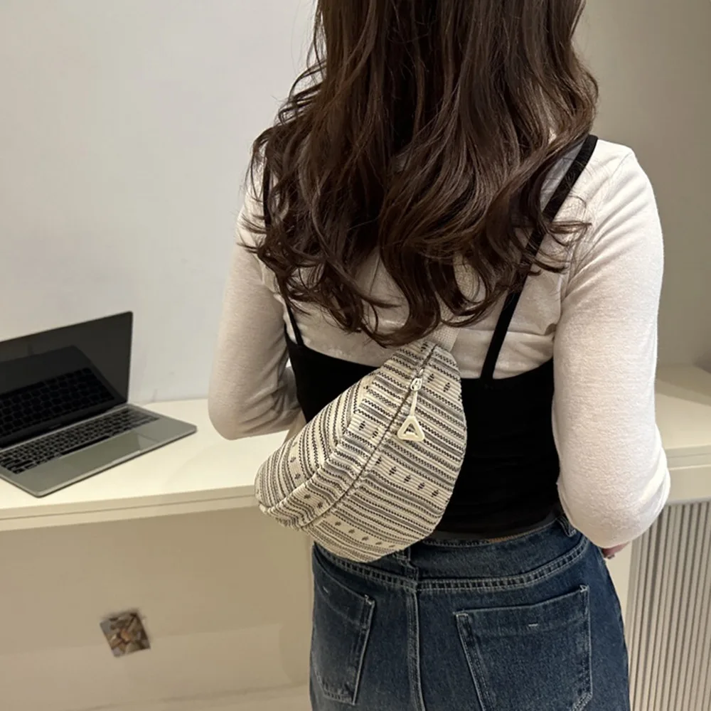 المتخصصة النايلون المرأة حقيبة صدر للرجال سستة حقيبة كتف رياضية عادية سعة كبيرة النمط الياباني قطرة على شكل حقيبة كروسبودي في الهواء الطلق