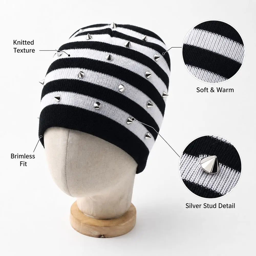 New Cotton Knitted Beanie Hat Knitted Texture Brimless Style Winter Knit Hat Warm Coverage Pullover Hat Women and Men