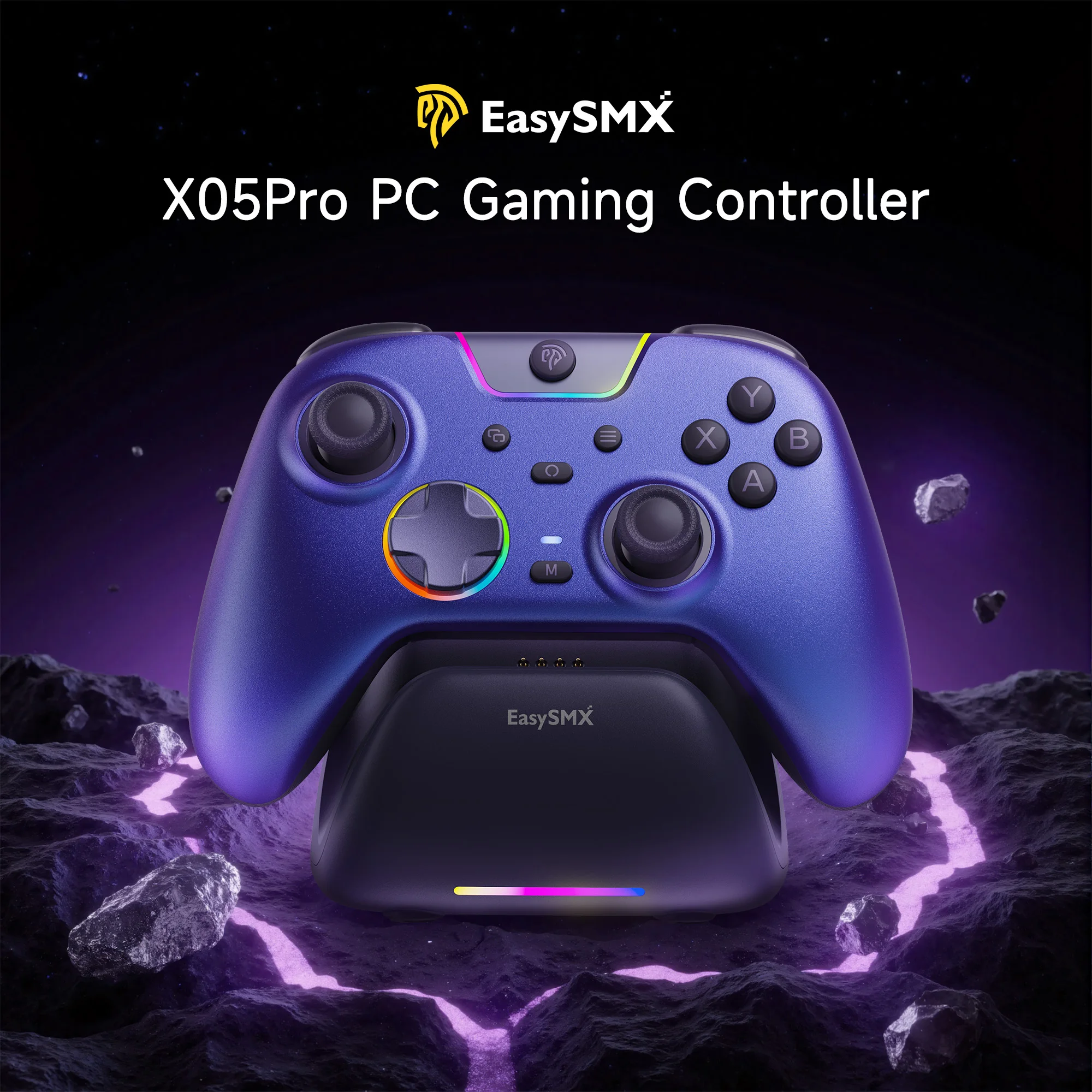 

EasySMX X05 Pro Wireless Gamepad for PC Switch Android iOS Hall Joystick Quiet Buttons Dual Trigger RGB Ergonomic Controller Pro