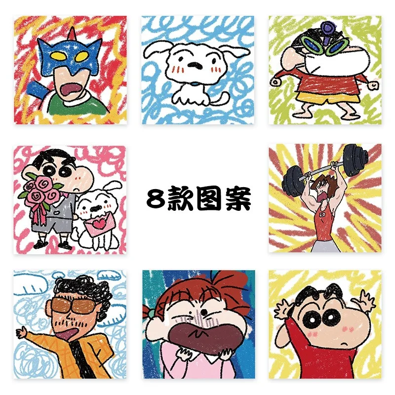 New 500PCS Crayon Shin-chan Roll Stickers Illustration Handbook Materials Self-Adhesive Sealing Stickers Stationery Decoration