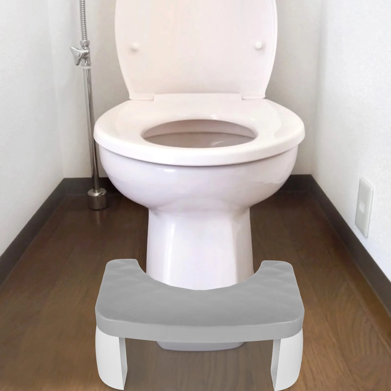 Poggiapiedi antiscivolo Sgabelli leggeri gradino rotondo WC accovacciato cacca bagno grigio stabile rinforzo sicuro