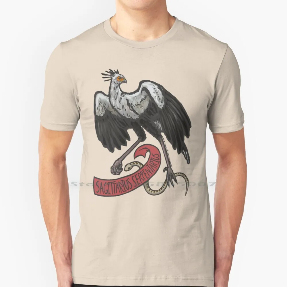 Secretary Bird T Shirt 100% Cotton Wildlife African Species Nature Zoology Biology Ornithology Birding African Animals