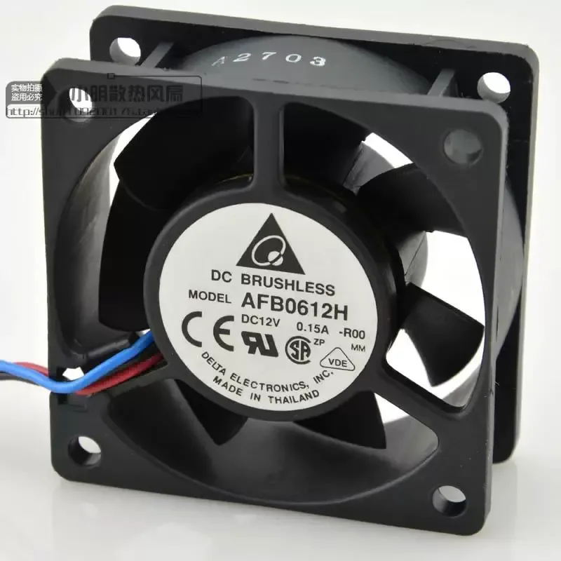 Original Delta 6025 12V 0.15A AFB0612H-ROO Three-Wire Chassis Inverter Alarm Fan for Delta