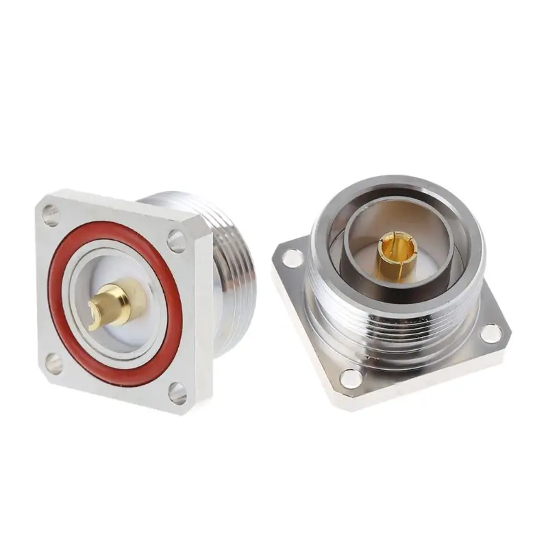 L29 7/16 Din Female Center Connector With 4 Holes Flange Deck Solder Cup RF Coax Adapter 4XFD