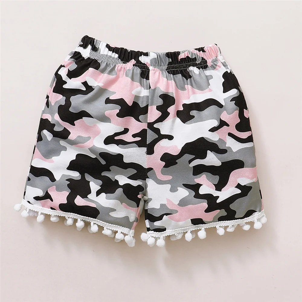 1-5 سنوات طفل فتاة 3 قطعة مجموعة الملابس رسالة بلوزات بلا اكمام + السراويل التمويه + أغطية الرأس طفل فتاة الترفيه نمط ملابس رياضية