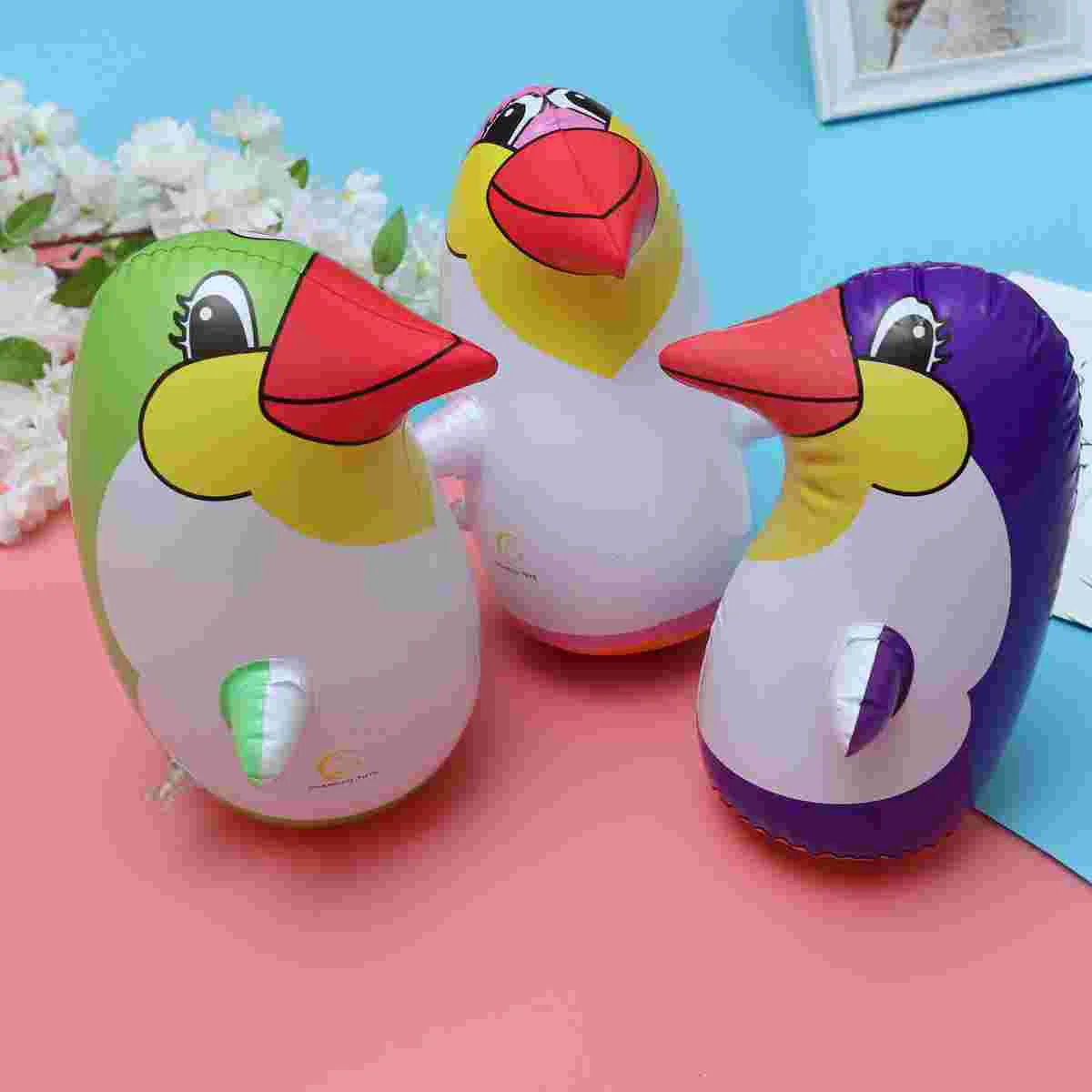 3pcs Inflatable Punching Penguin Toy Tumbler Toy Party Accessory for Kids - 22cm (Random Color) kids punching toy