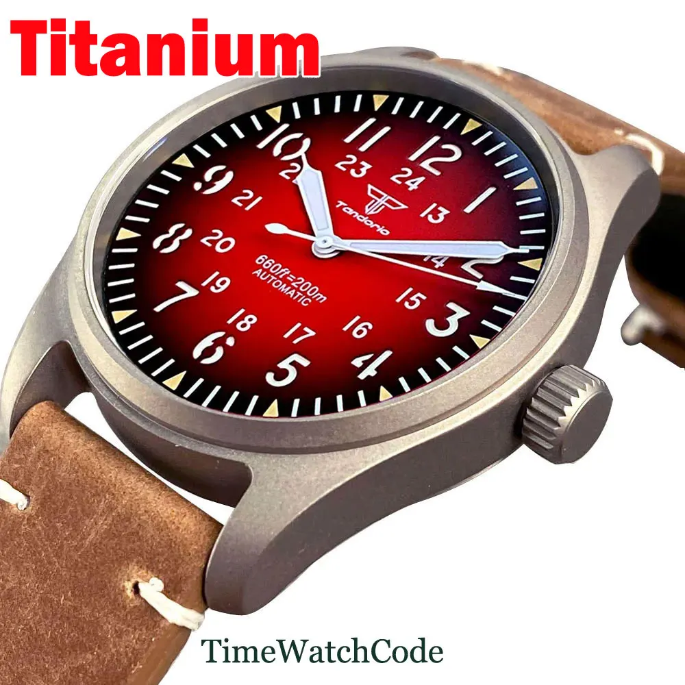 

Tandorio Automatic Pilot Watch for Men Lightweight Titanium 39mm 200m Waterproof NH35A PT5000 Sapphire Crystal Anti-allergy