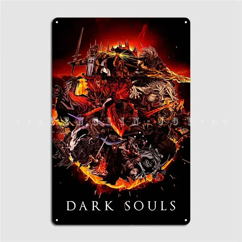Cartel de Metal Dark Souls, cartel de Pub, Club, Bar, cartel de estaño divertido