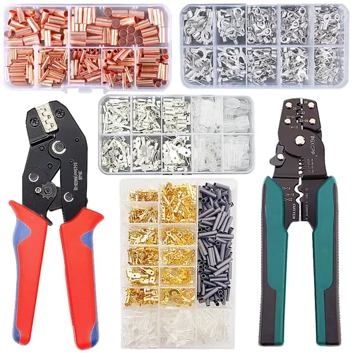 Terminal de crimpado en caja, conector eléctrico, en forma de U/O, terminación de empalme 2,8/4,8/6,3mm, conector de Cable, alicates de Terminación de Cable